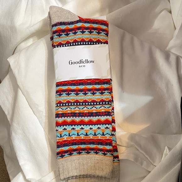 Goodfellow & Co Men's Vibrant Patterned Socks - Red, Blue, Tan NWT - Picture 1 of 5